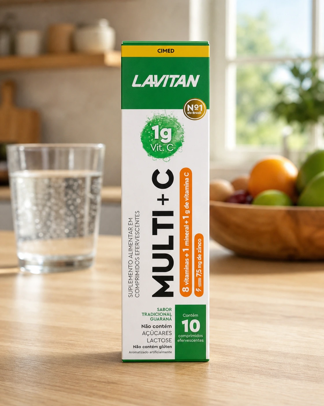 Lavitan Multi+C Guaraná com Cafeína, caixa com 10 comprimidos efervescentes