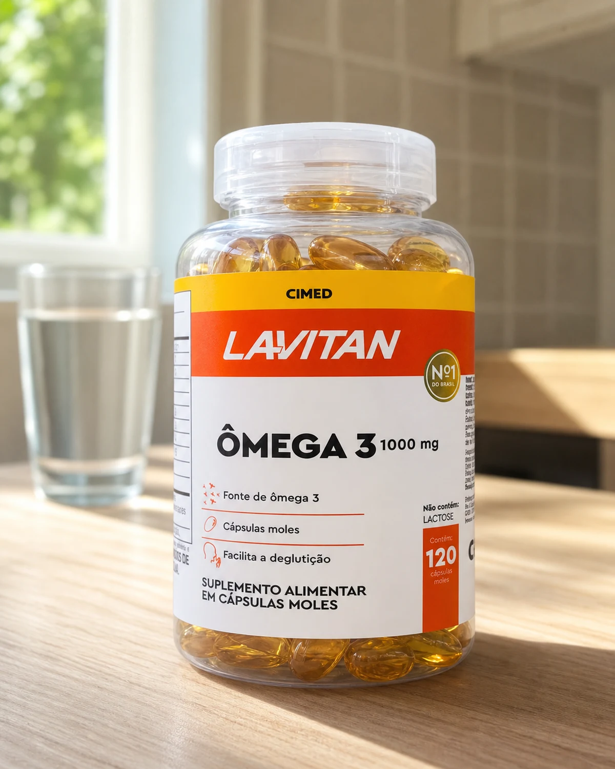 Lavitan Ômega 3 1000 mg, frasco com 120 cápsulas