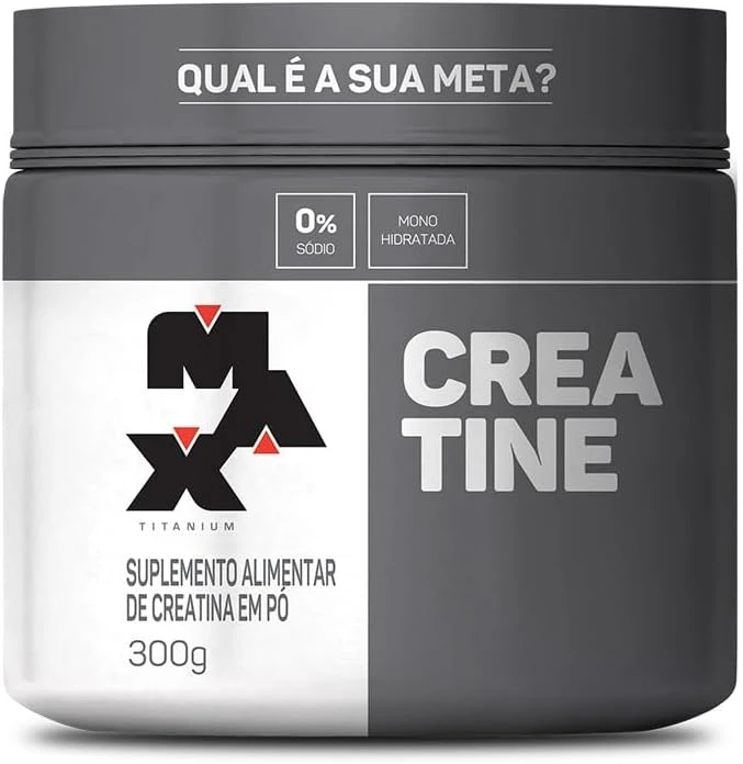 Max Titanium Creatine, creatina monohidratada em pó, pote de 300 g
