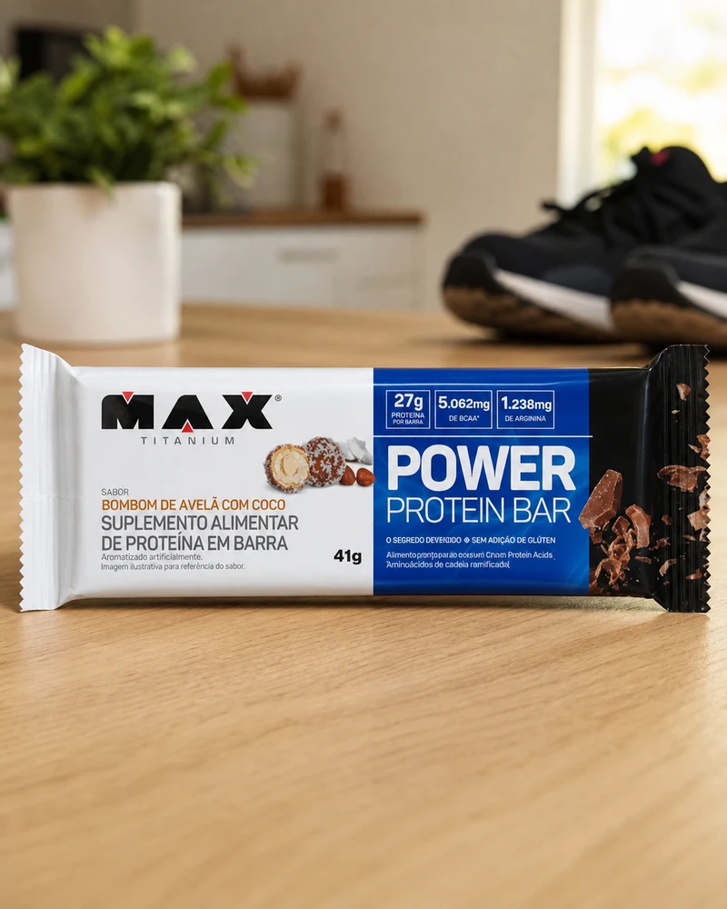 Max Titanium Power Protein Bar, barra de proteína de 41 g