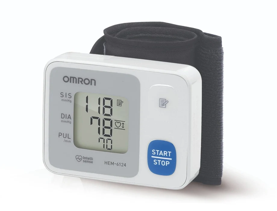 Monitor de pressão arterial de pulso Omron HEM-6124