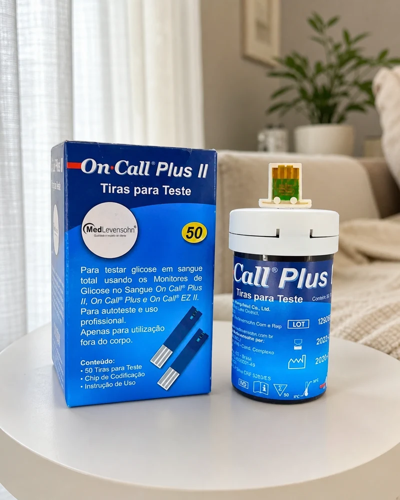 Tiras de teste On Call Plus II, frasco com 50 unidades