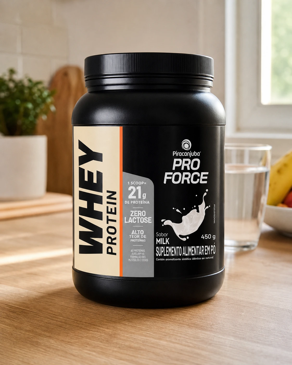 Piracanjuba ProForce Whey Protein sabor Milk, pote de 450 g
