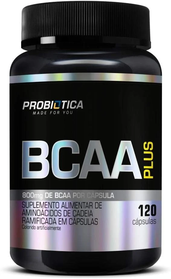 Probiótica BCAA Plus, frasco com 120 cápsulas