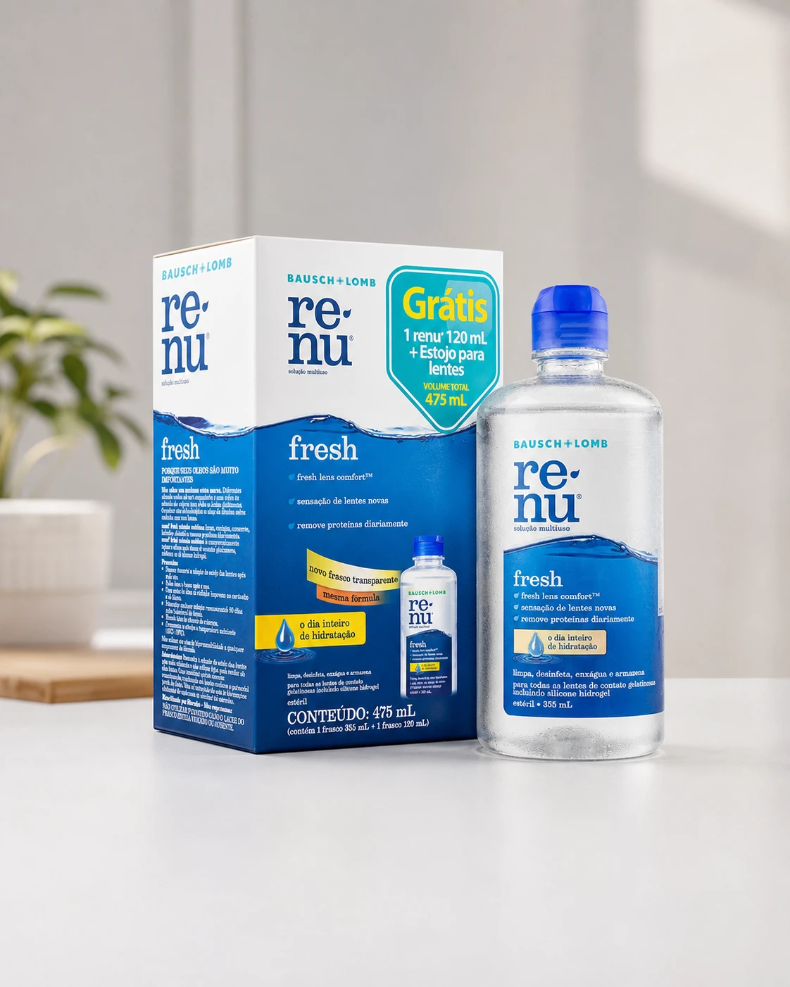 Kit Renu Fresh solução multiuso para lentes 475 ml