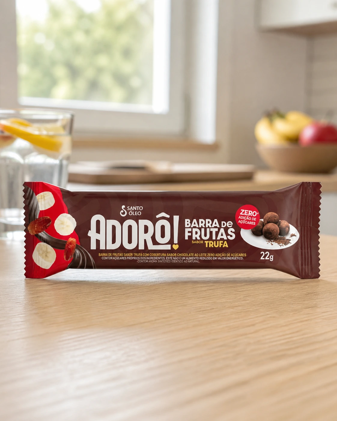 Santo Óleo Adorô barra de frutas sabor trufa, 22 g