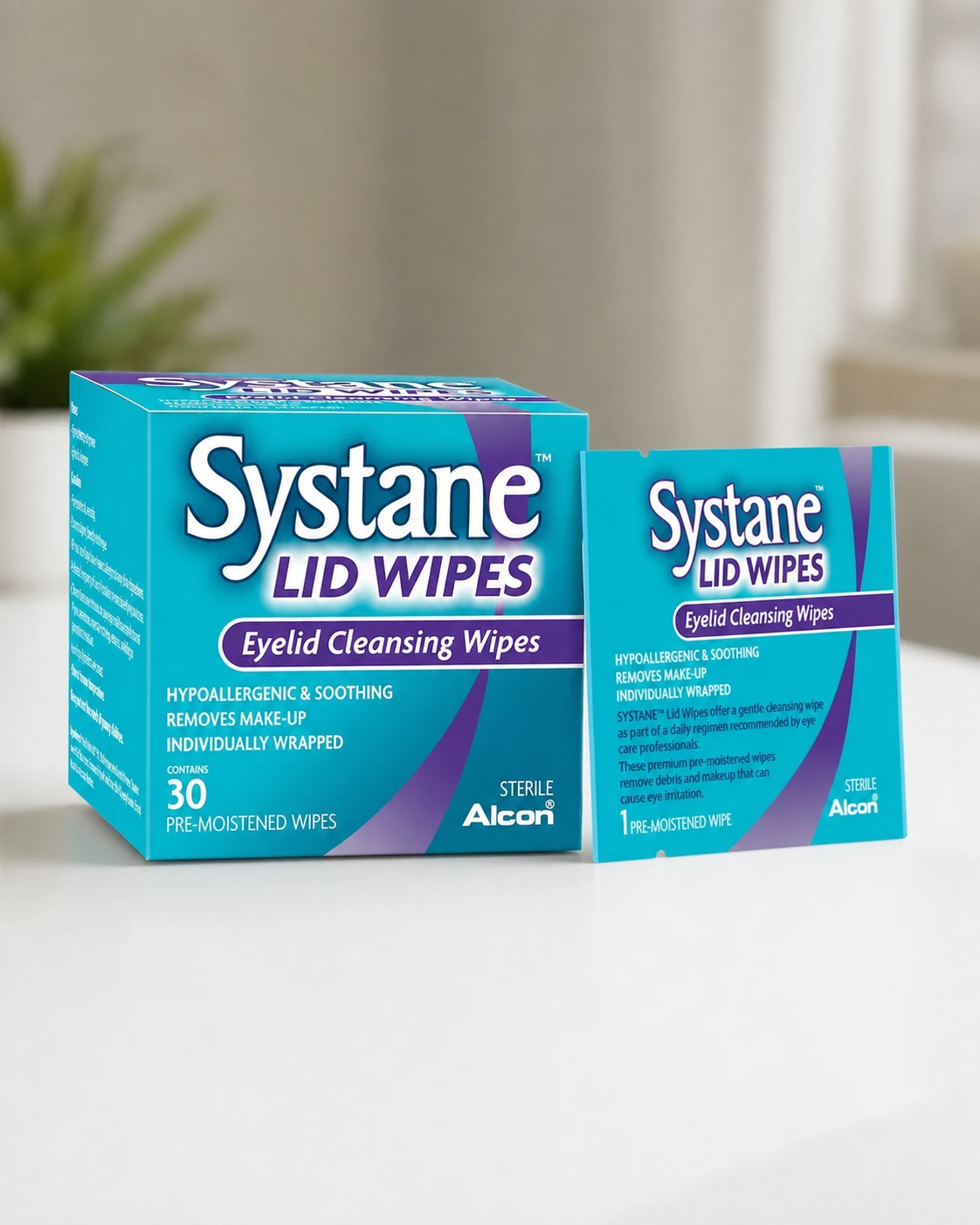 Systane Lid Wipes, lenços umedecidos para pálpebras, caixa com 30 unidades