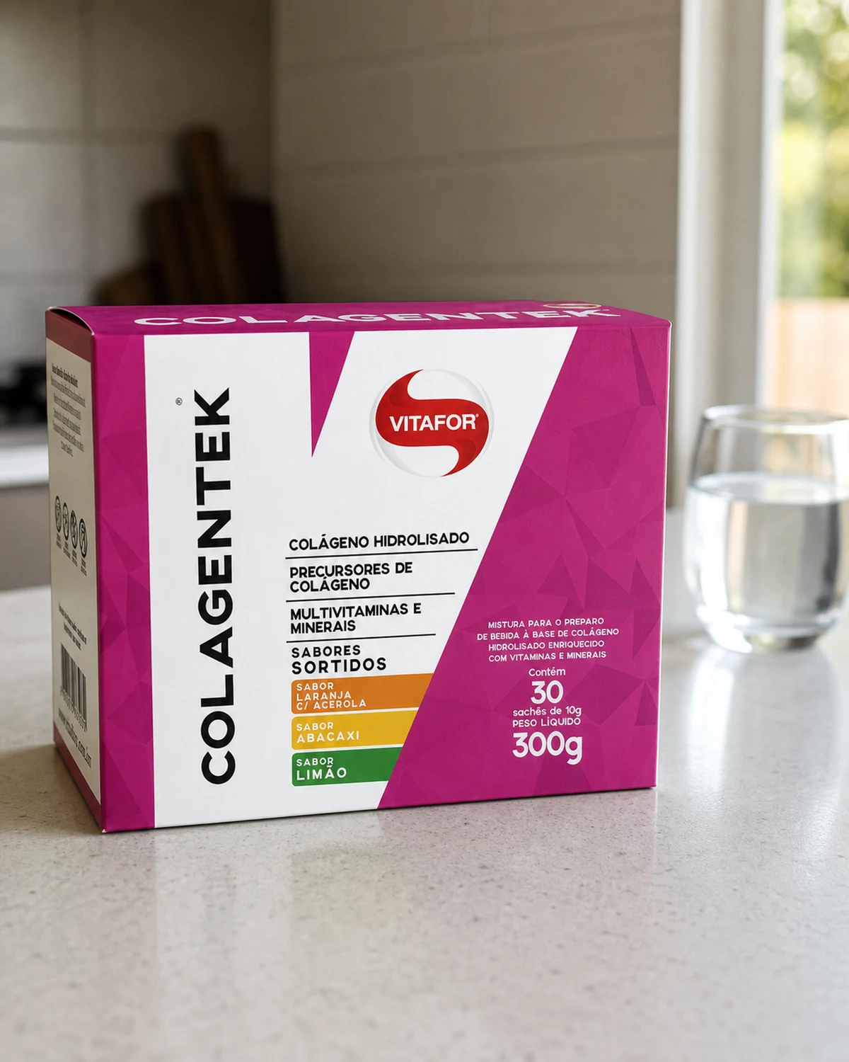 Vitafor Colagentek, caixa com 30 sachês de 10 g