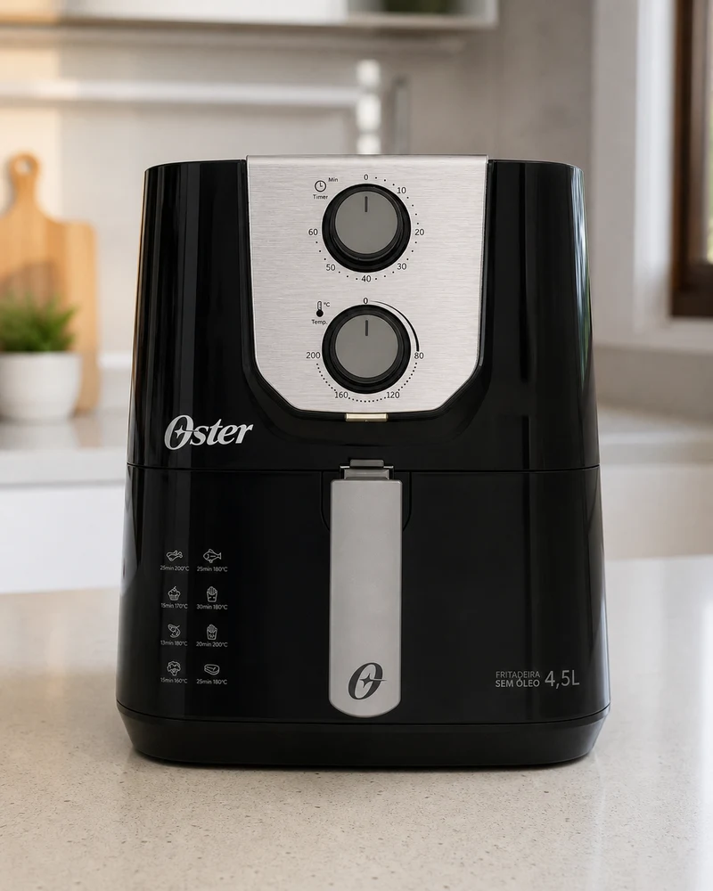 Air fryer Oster Black Perform OFRT510 4,5 L - Comparativo de preços e especificações no Tá Comparado