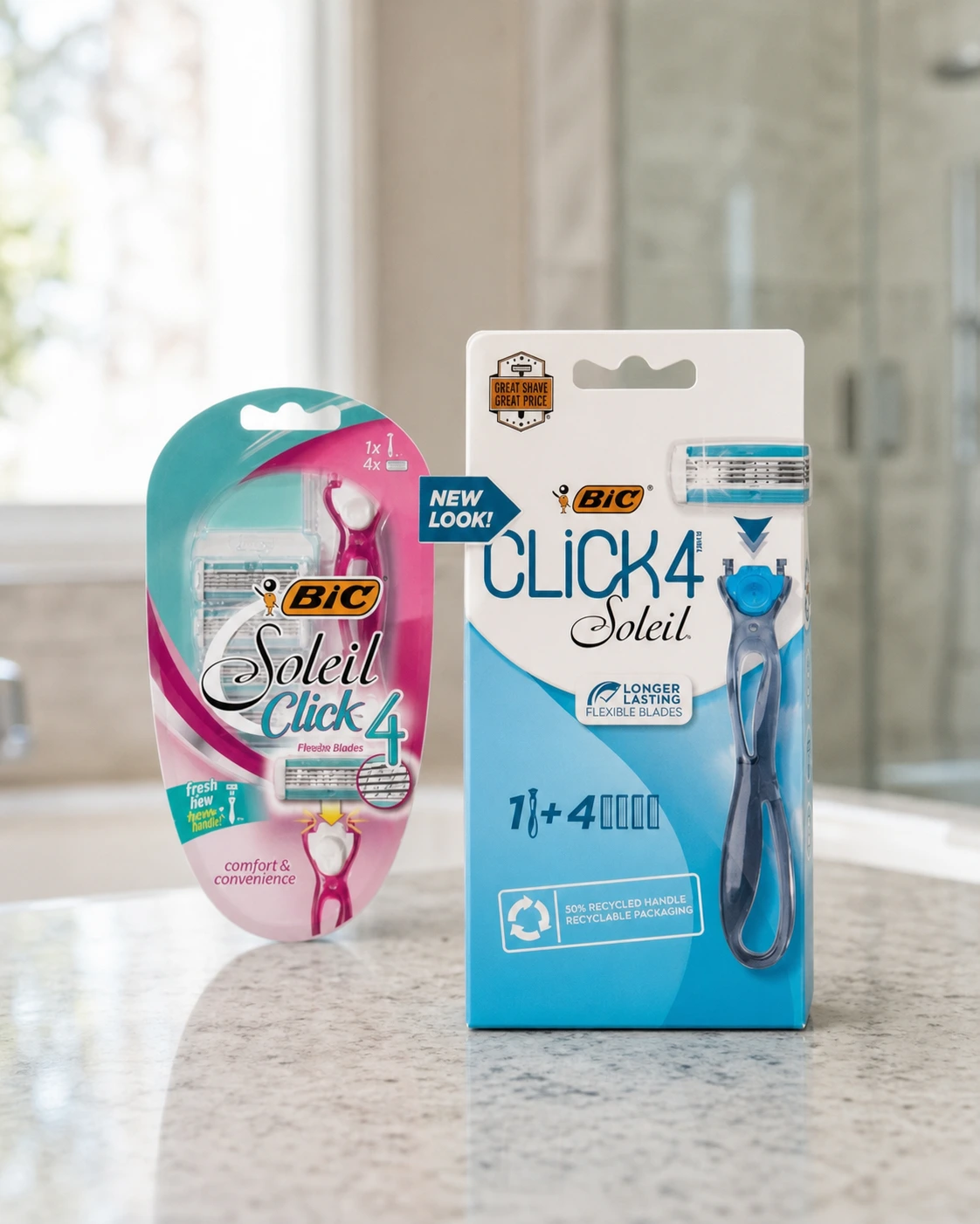 BIC Soleil Bella Click com 1 alça e 4 cartuchos de 4 lâminas