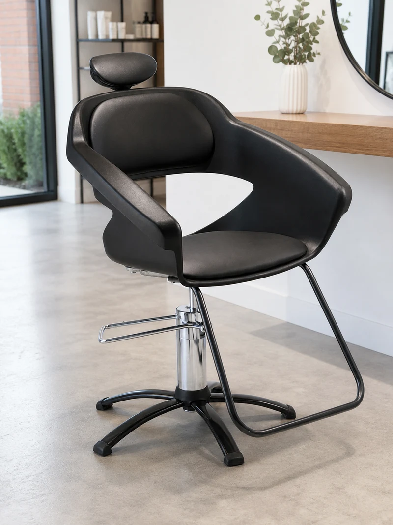 Dompel Cadeira de Cabeleireiro Hidráulica Dompel Primma Black Preto