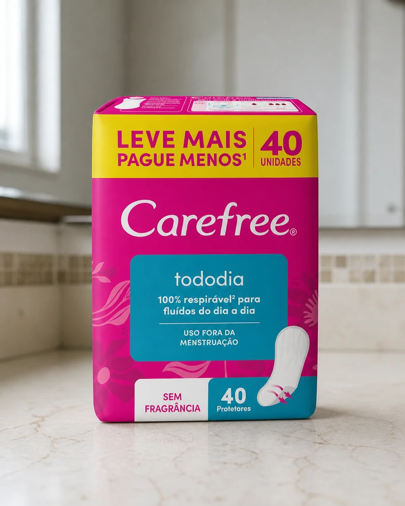 Carefree Protetor Diário Todo Dia Sem Perfume 40 unidades