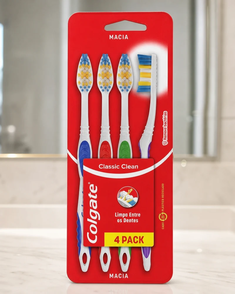 Colgate Colgate Escova de Dentes Classic Clean Macia (4 unidades)