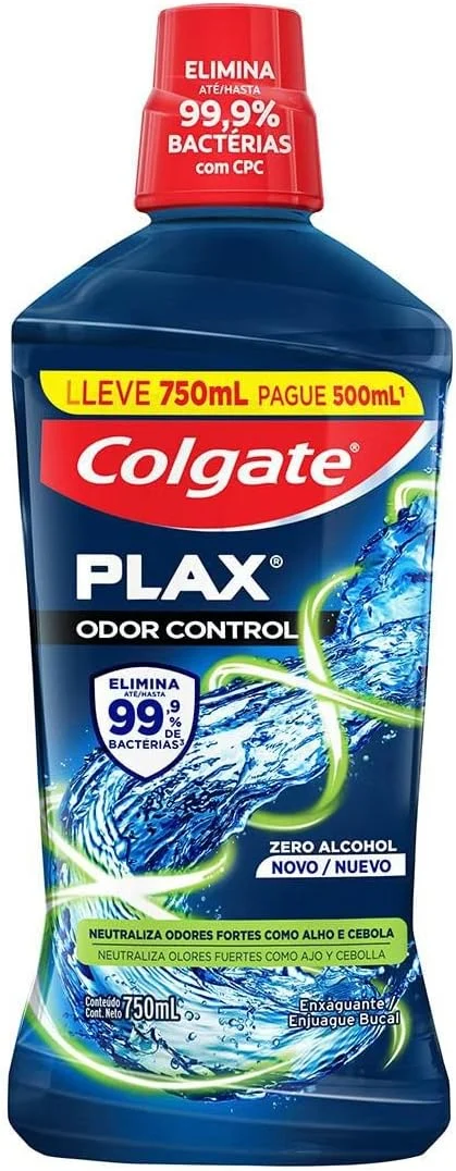 Colgate Plax Odor Control enxaguante bucal zero álcool 750 ml