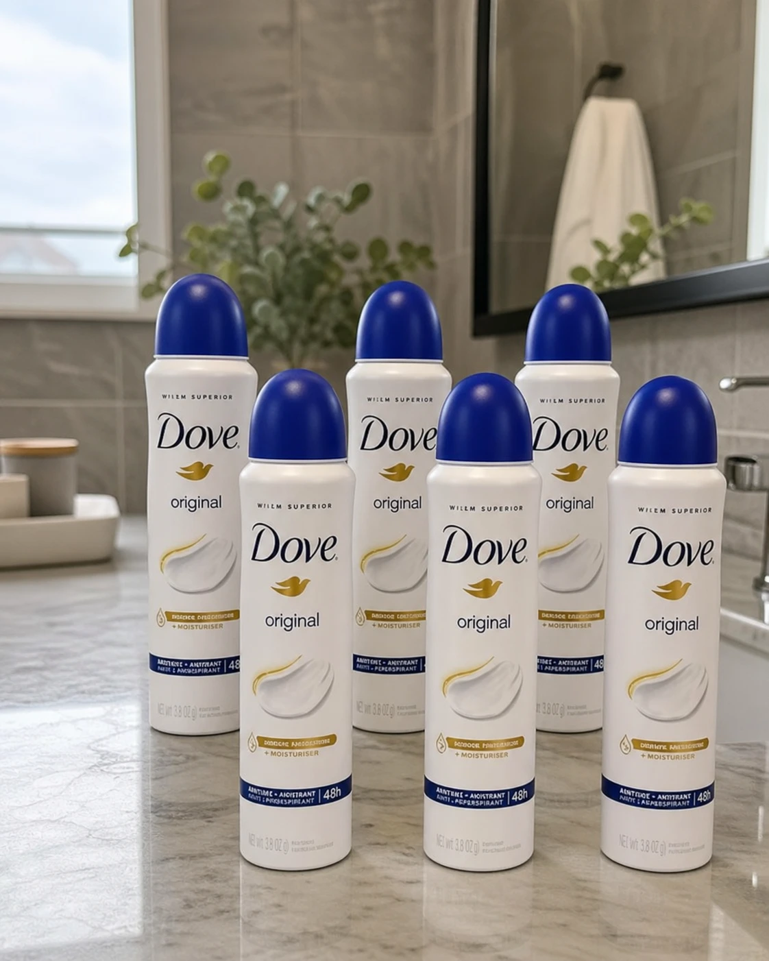 Dove Original kit com seis desodorantes antitranspirantes aerossol