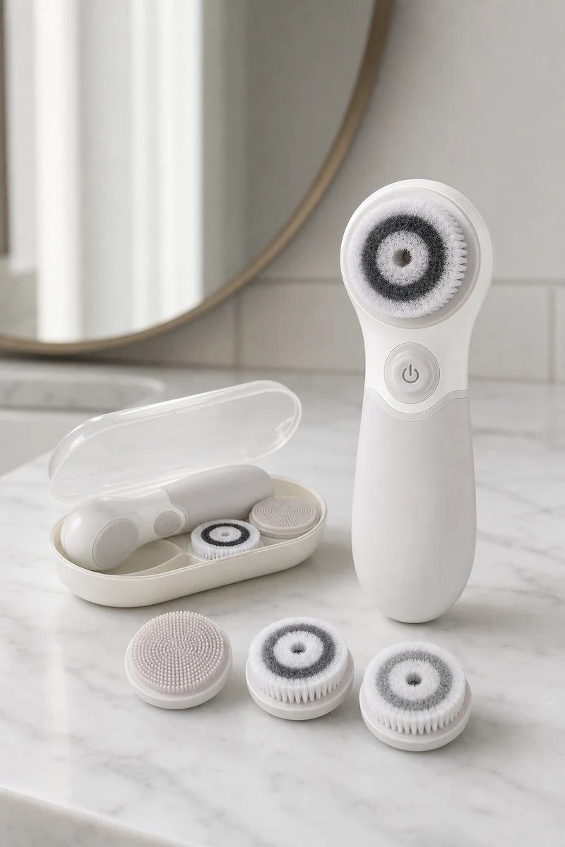 TOUCHBeauty Escova de Limpeza Facial TOUCHBeauty com 3 Cabeças e 2 Velocidades