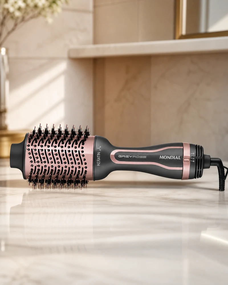 Mondial Escova Secadora Mondial Keratin ES-11-BI Bivolt Grafite/Golden Rose