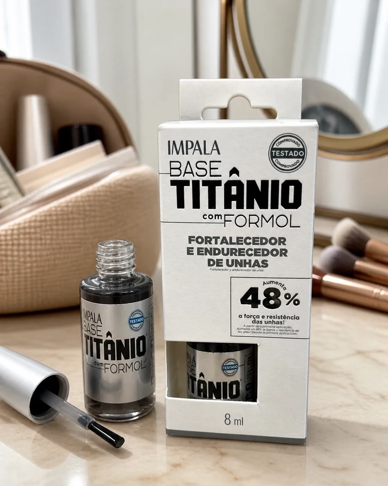 Impala Base Titânio fortalecedora de unhas com formol, frasco de 8 ml