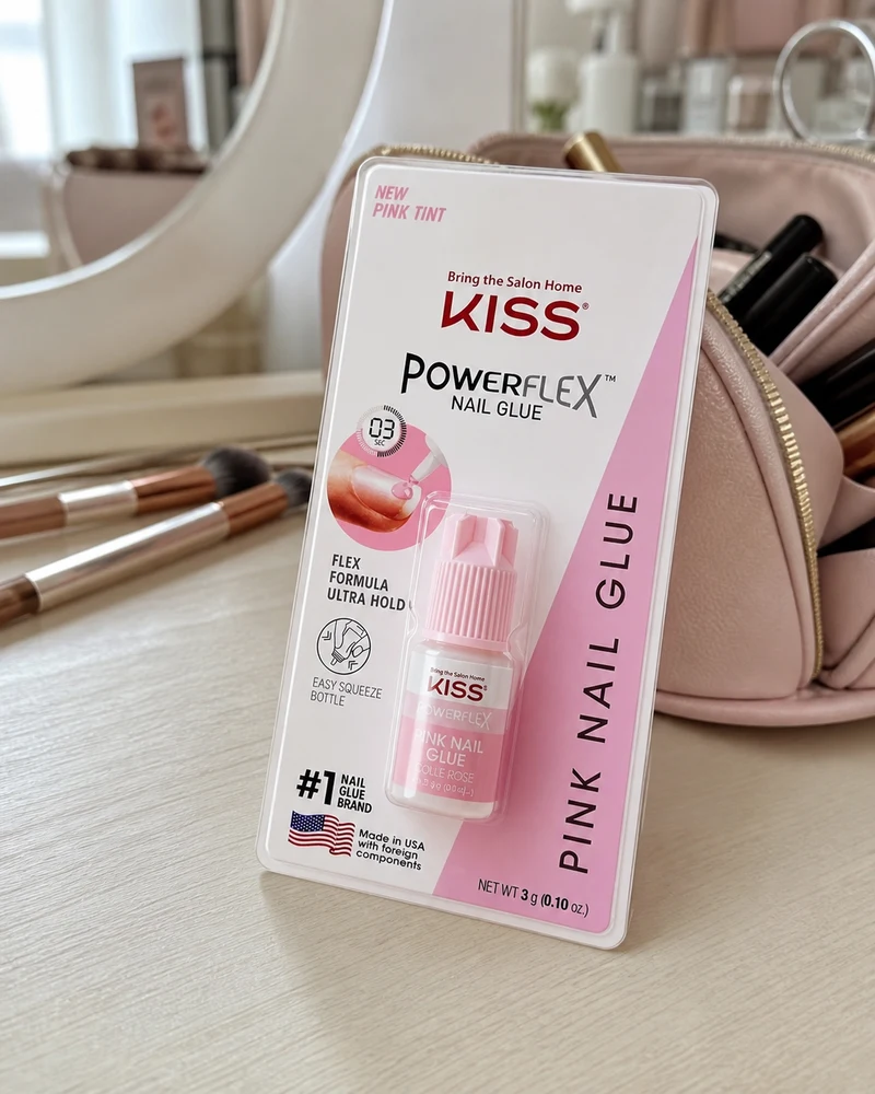Kiss New York Powerflex Pink Nail Glue, cola para unhas de 3 g