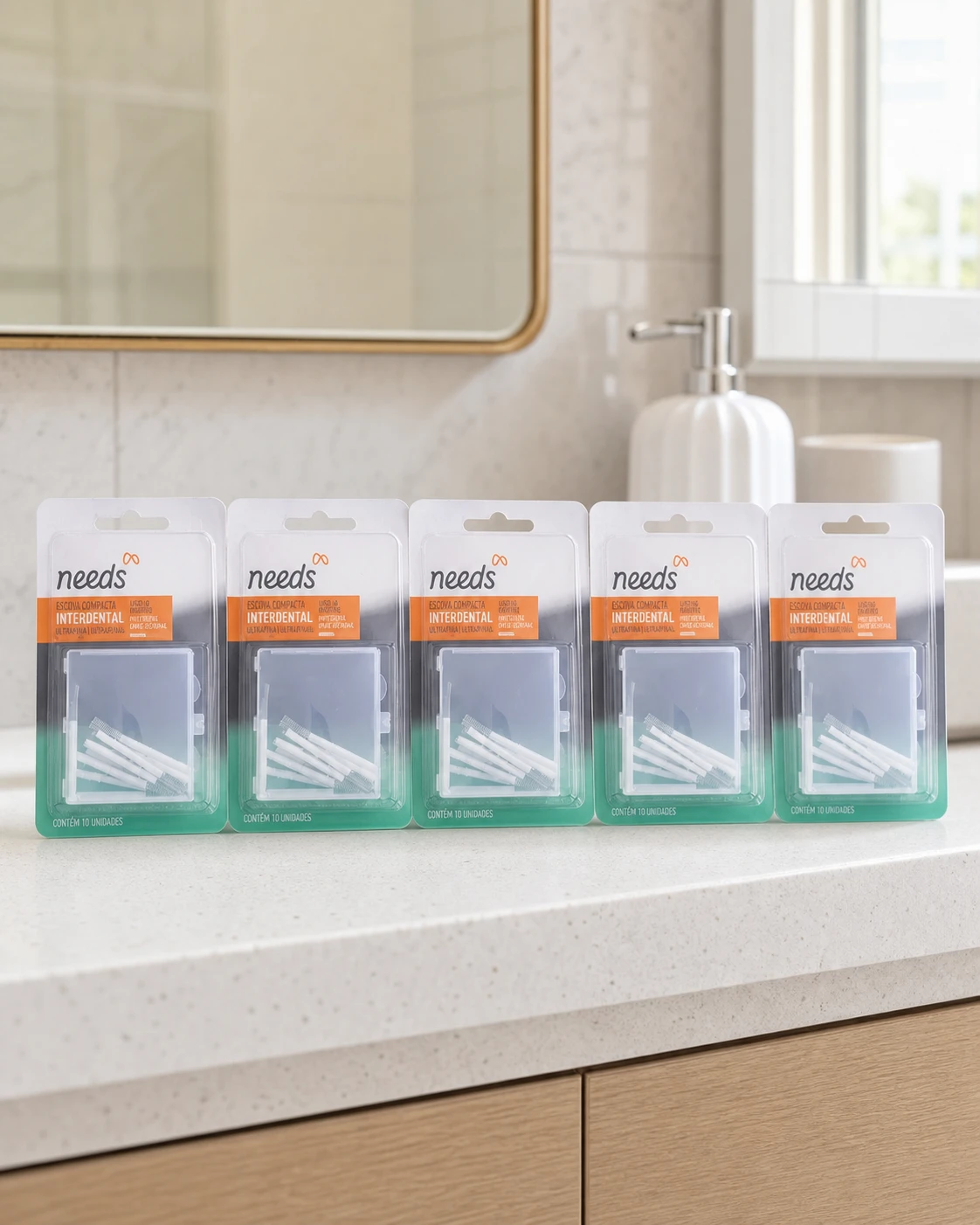 Needs Kit Escova Interdental Ultrafina (5 embalagens de 10 unidades)