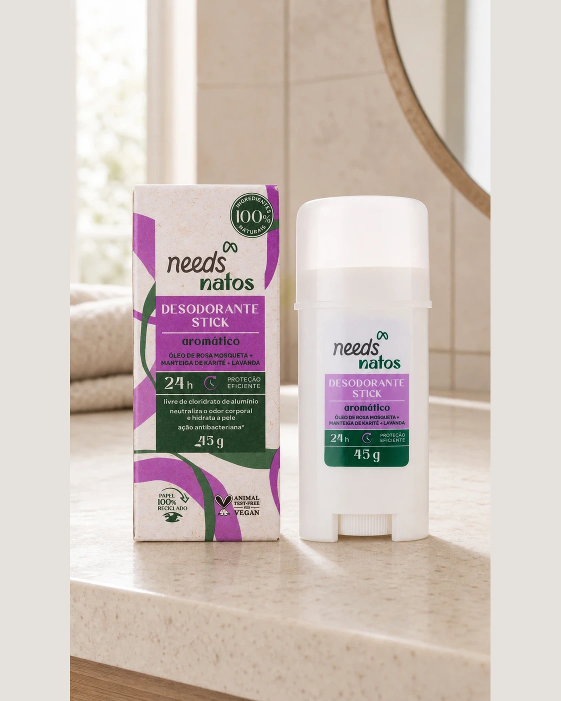Needs Desodorante Vegano Natos Aromático 24h Stick 45g