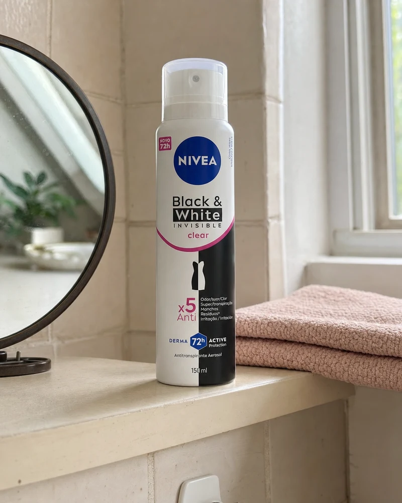 Nivea Nivea Desodorante Antitranspirante Aerossol Invisible Black & White Clear 150ml