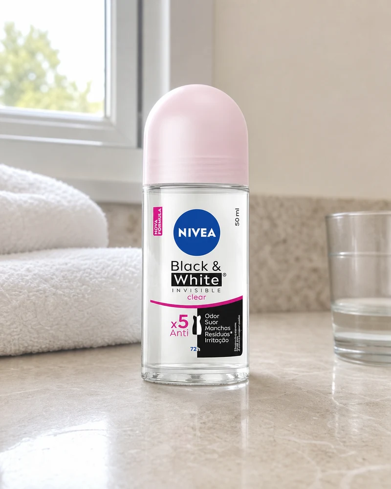 Nivea Nivea Desodorante Antitranspirante Roll-On Invisible Black & White Clear 50ml