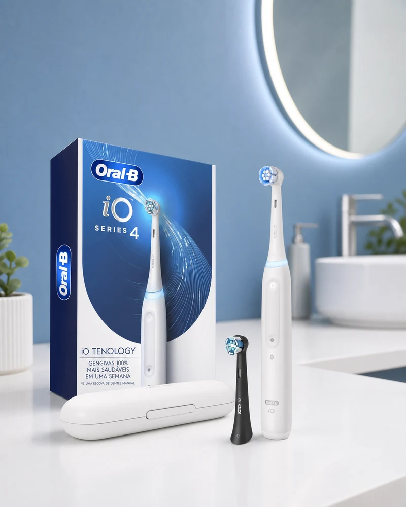 Oral-B Oral-B Escova de Dente Elétrica iO4 (1 cabo + 2 refis + carregador bivolt)