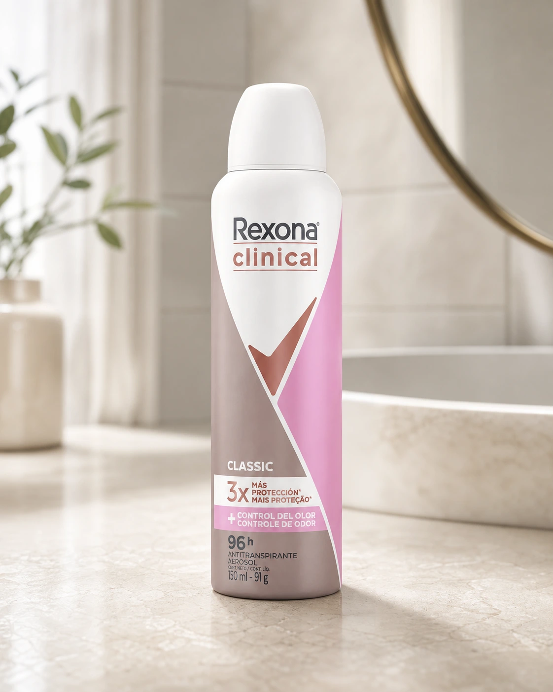 Rexona Desodorante Antitranspirante Aerossol Clinical Classic 150ml