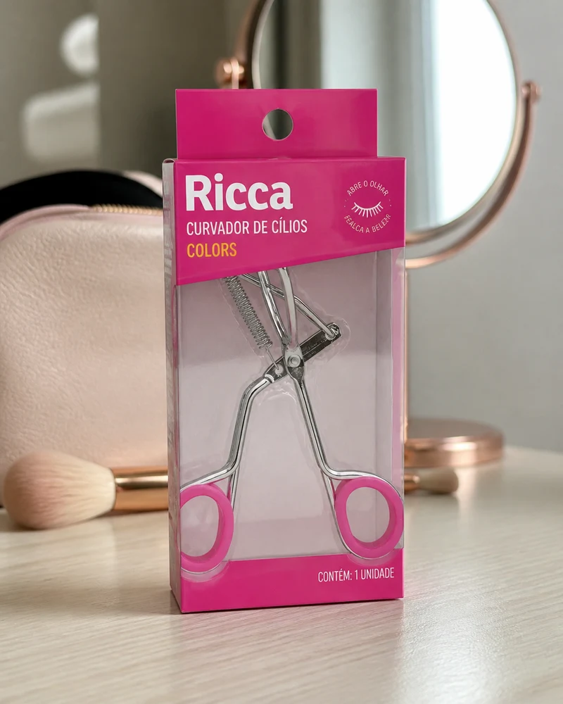 Ricca Curvador de Cílios Colors rosa