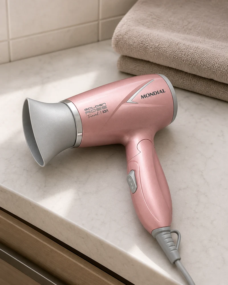 Mondial Secador Mondial Travel SC-47-GR Golden Rose 1200W Bivolt
