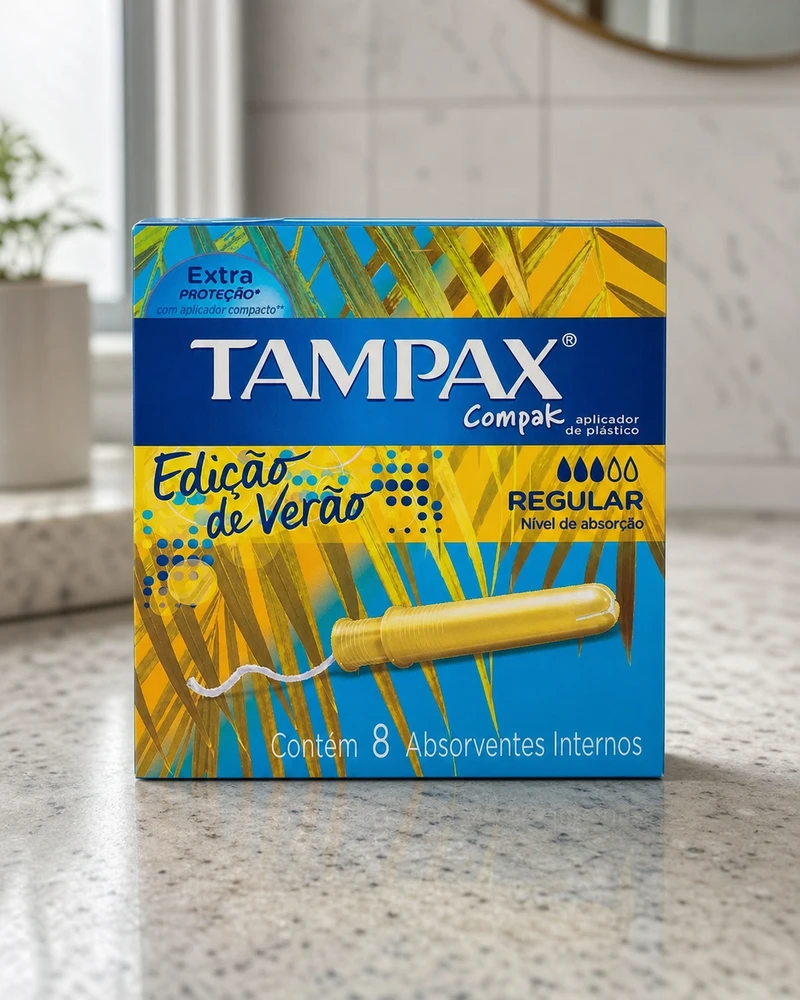 Tampax Absorvente Interno Compak Regular com Aplicador 8 unidades