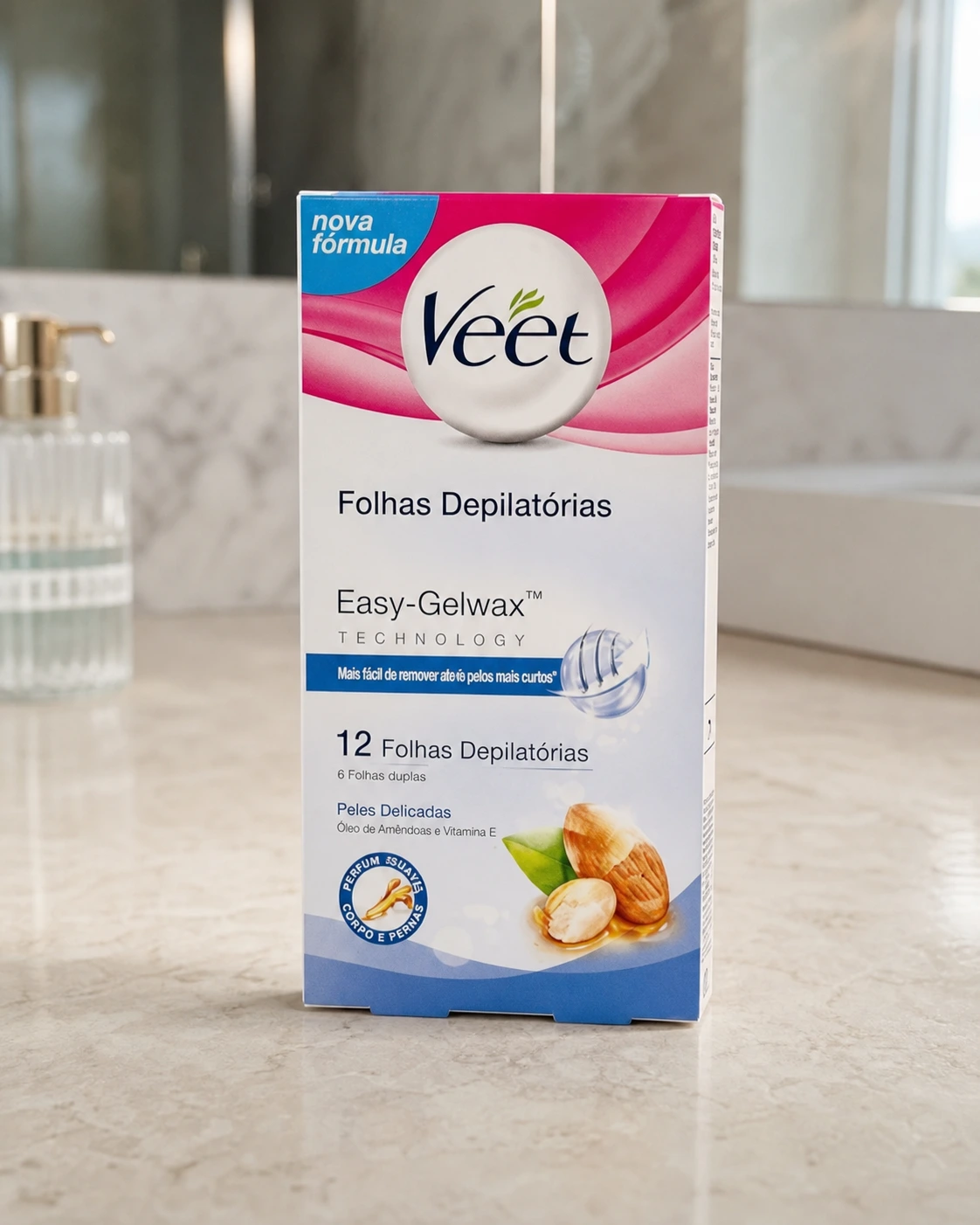 Veet cera fria corporal para peles delicadas com 12 folhas