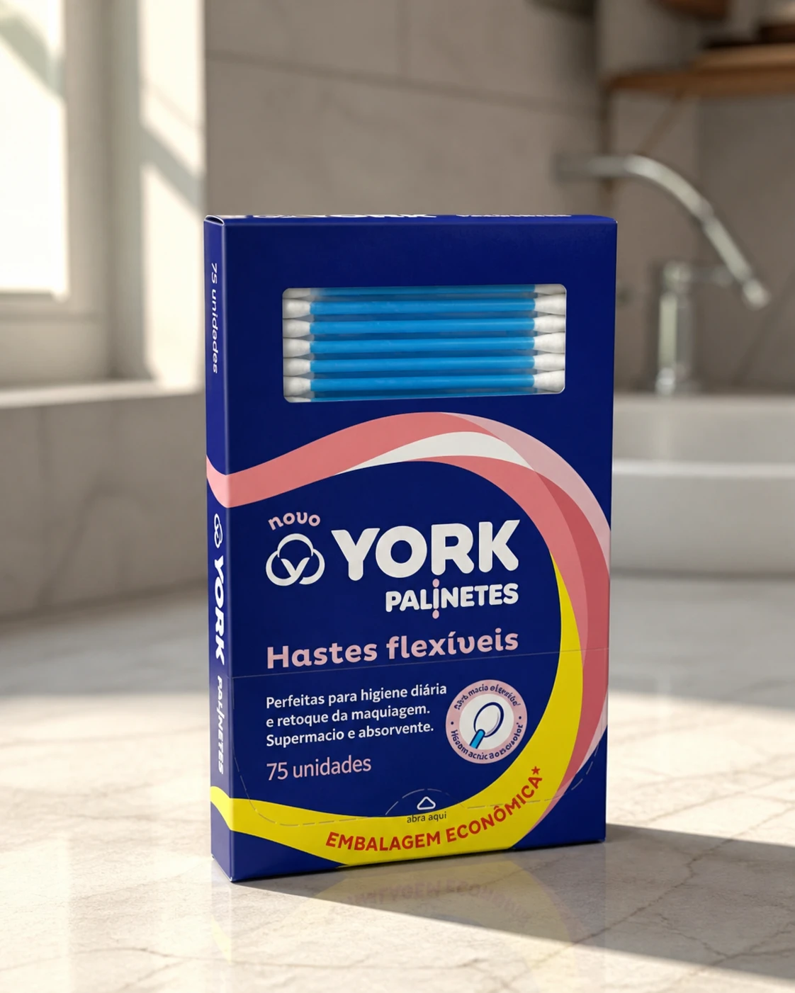 York York Hastes Flexíveis de Algodão, 75 Unidades