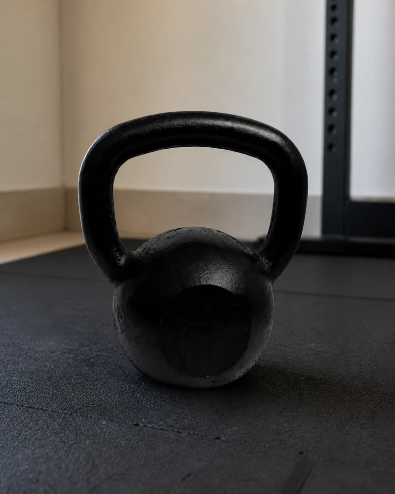 Kettlebell Laizen de ferro fundido preto de 12 kg