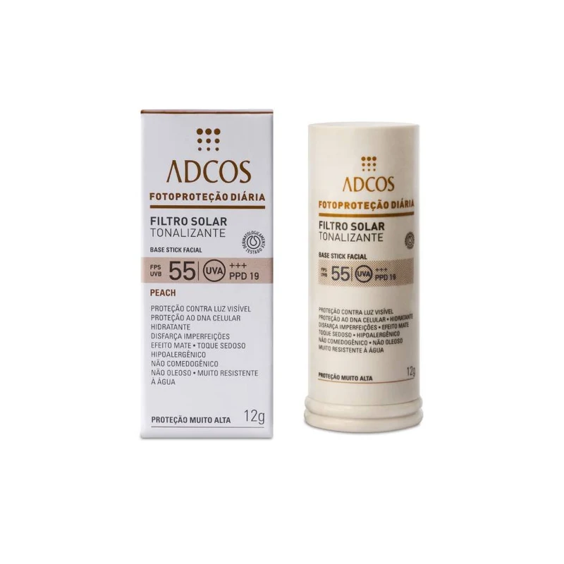 Adcos Filtro Solar Tonalizante Base Stick Peach FPS 55 12 g