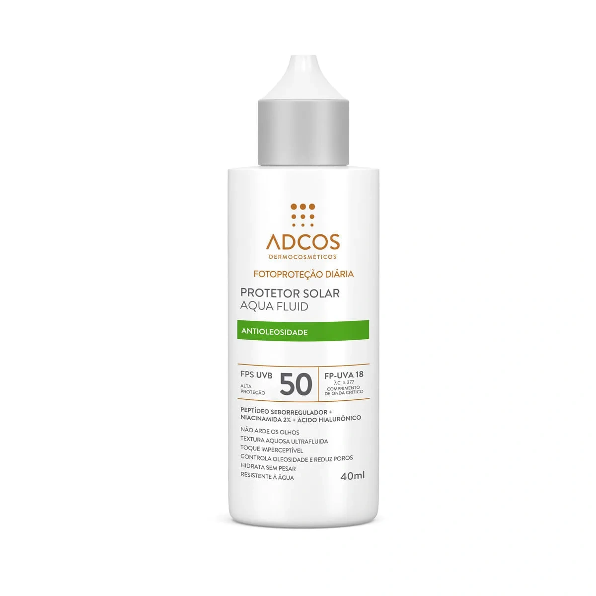 Adcos ADCOS Protetor Solar Facial Aqua Fluid FPS50 Incolor 40ml