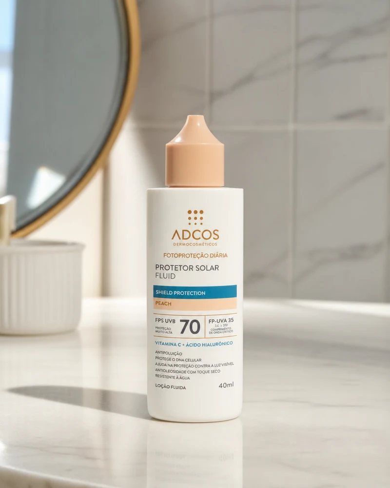 ADCOS Protetor Solar Fluid FPS70 Peach 40ml