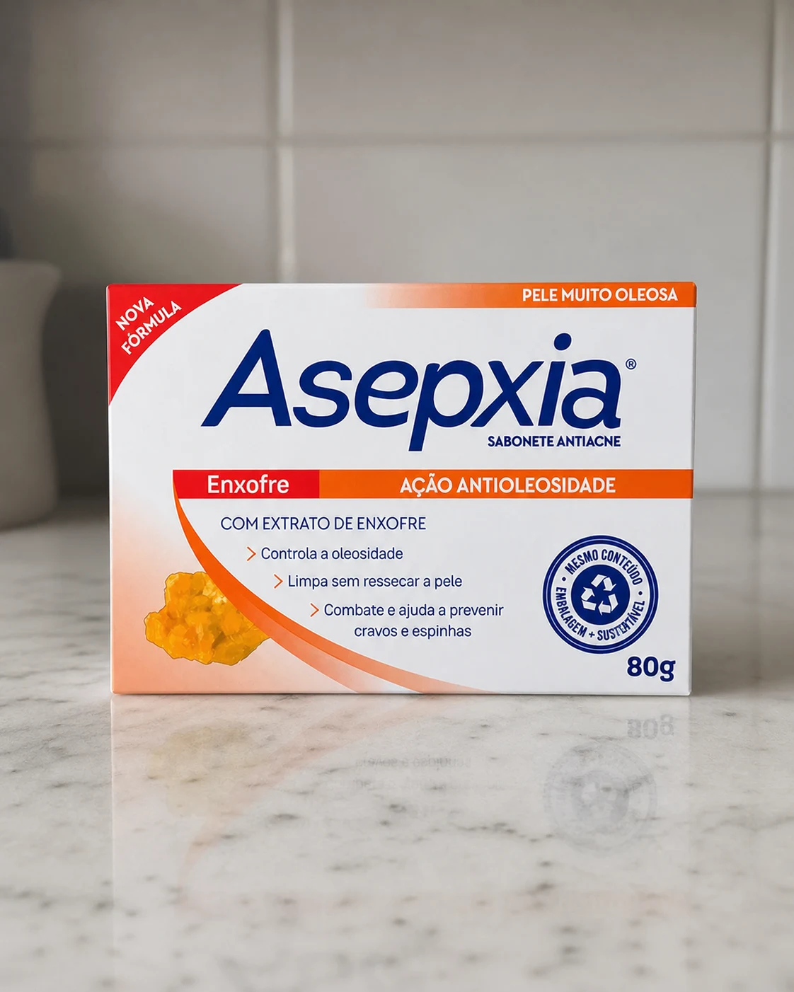 Asepxia Sabonete em Barra Enxofre 80g