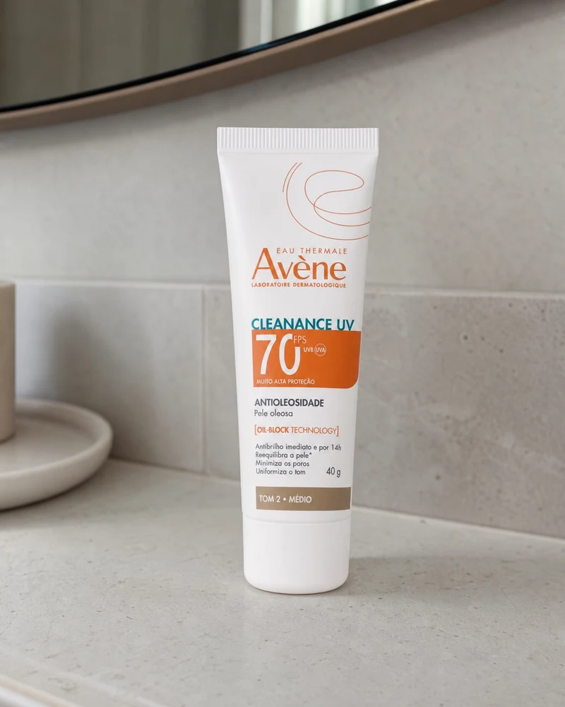 Avène Avène Cleanance UV Protetor Solar Facial Antioleosidade FPS 70 Tom Médio com Cor, 40g