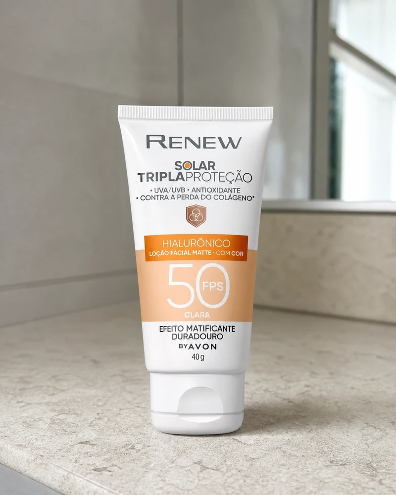 Avon Avon Protetor Solar Renew com Cor FPS 50 e Ácido Hialurônico