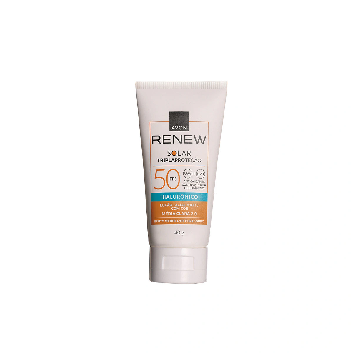 Avon Avon Renew Solar Advance Matte com Cor Média Clara FPS 50 40g