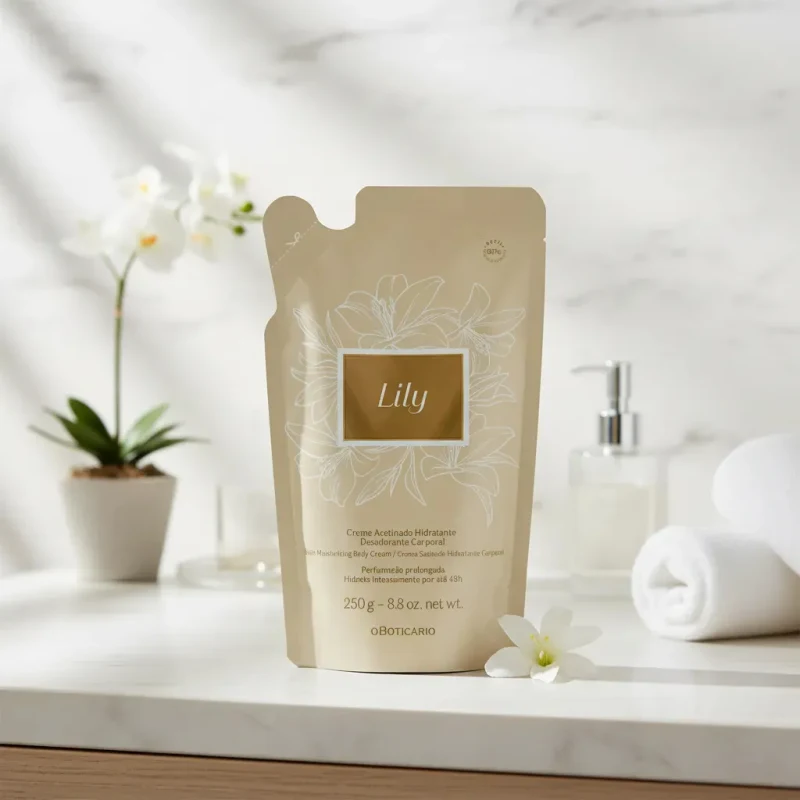 Refil Creme Acetinado Hidratante Corporal Para Pele Lily 250g