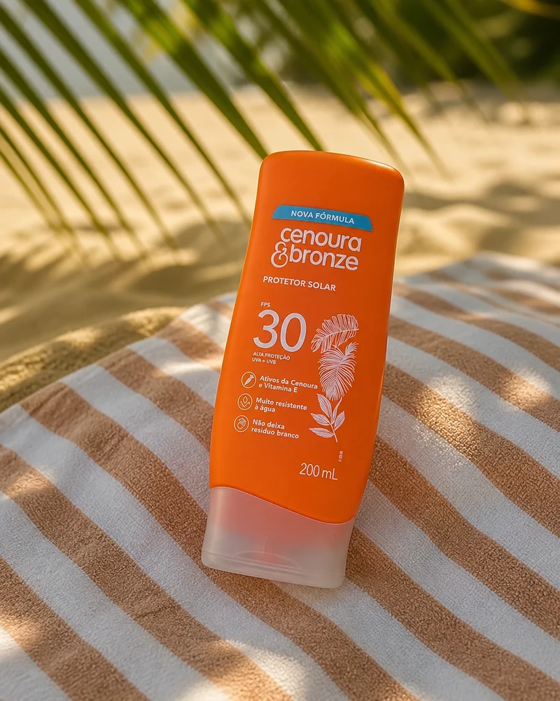 Cenoura & Bronze Protetor Solar FPS 30 Cenoura & Bronze, 200ml