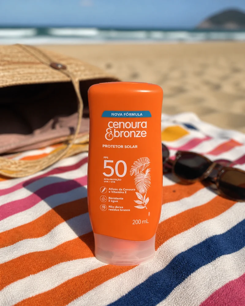 Cenoura & Bronze Protetor Solar FPS 50 Cenoura & Bronze Frasco, 200ml