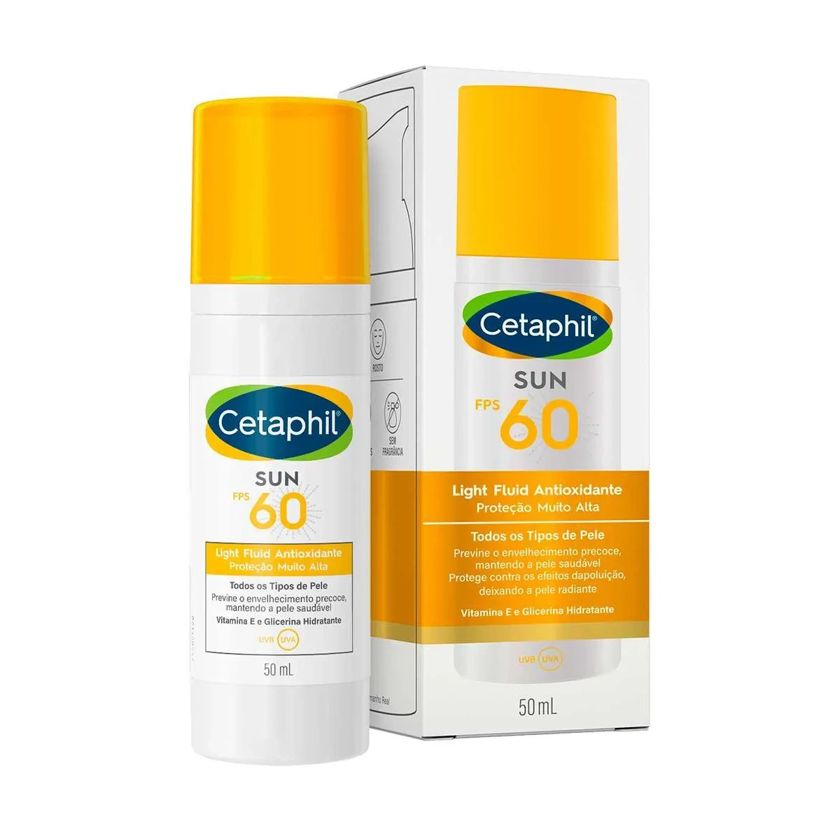 Cetaphil Cetaphil Sun FPS 60 Protetor Solar Facial Antioxidante Sem Cor, 50ml