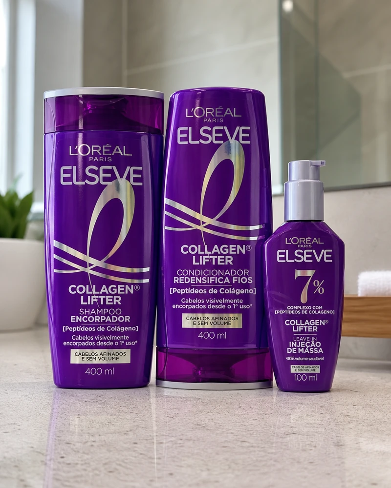 Elseve Collagen Lifter kit shampoo condicionador e sérum