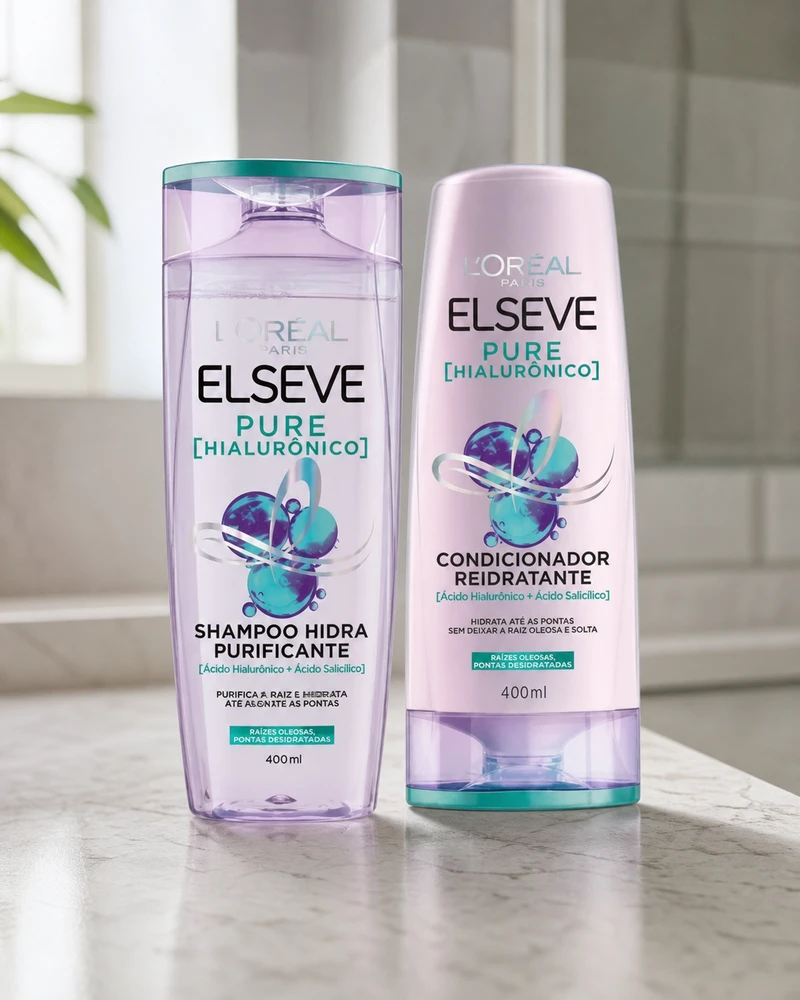 Elseve Pure Hialurônico kit shampoo e condicionador 400 ml