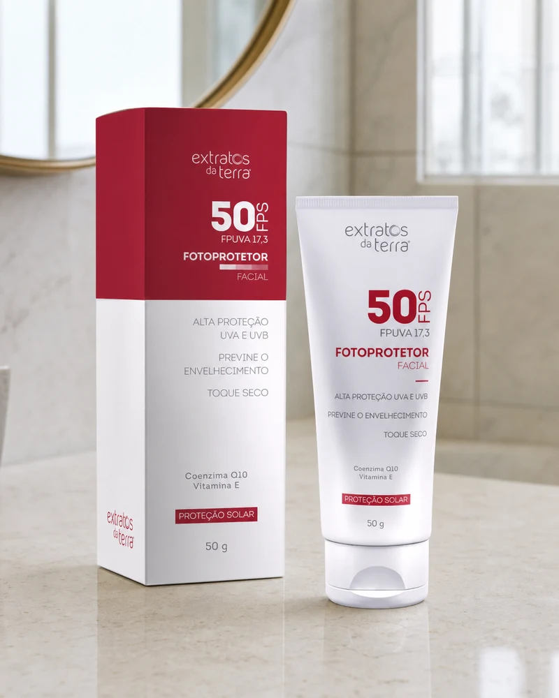 Extratos da Terra Protetor Solar Facial FPS50 Pele Ultra Sensível 50g