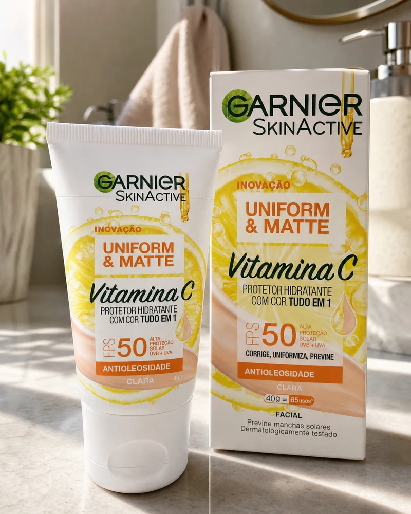 Garnier Protetor Solar Facial Vitamina C FPS 50 Efeito Matte 40g